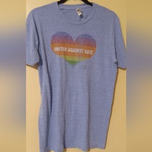 Human Rights Campaign  Blue "United Against Hate" t-shirt medium